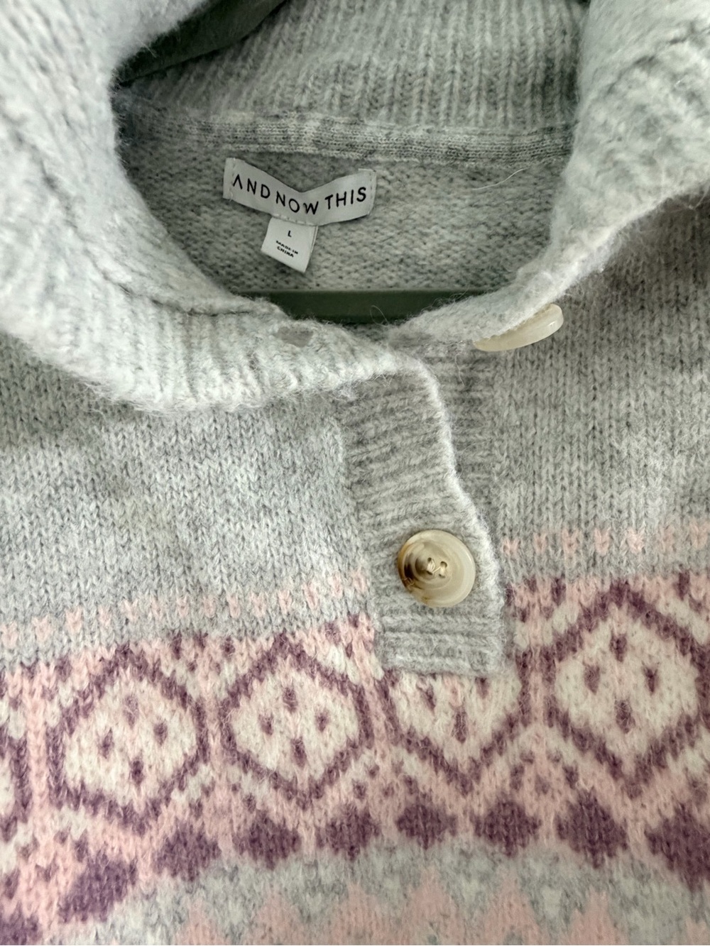 Button-Neck Sweater - Picture 2 of 4